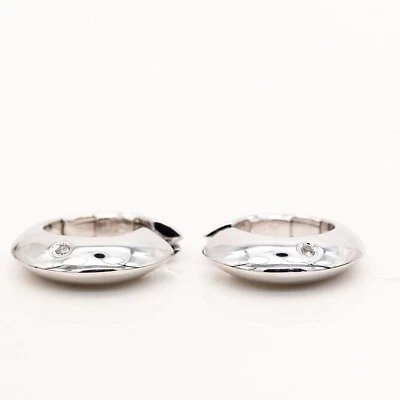 Piaget Creolen 750/18K Weißgold 2 Diamanten 0,05ct TW/VVS - Wert 6.000€ - Bild 1 von 2