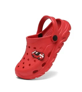 Kids Boys Girls Garden Clog Slip On Slide Sandals Beach Water Shoes Red Big K... - Picture 1 of 6