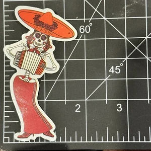 Skeleton Day Of The Dead Accordion Vinyl Decal Sticker Bomb Kawaii Skull Horror - Picture 1 of 5