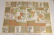 placemat, collectible / vintage A Naturalist's Notebook 26 spices Paperades 1966