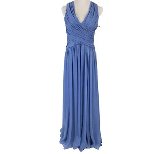 DRESS by Vera Wang Womens Dress Size 8 Gown Bridesmaid Wedding Blue Long DEFECTS - Picture 1 of 21