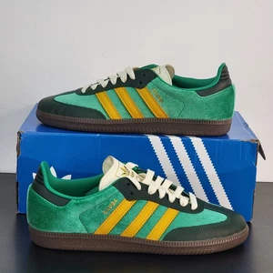 Adidas Samba OG Women's Size 8 Athletic Shoes Green Yellow Training Sneakers - Picture 1 of 8