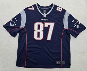 New England Patriots Jersey Shirt Mens 3XL Blue NFL Football Gronkowski 87 Nike - Picture 1 of 15