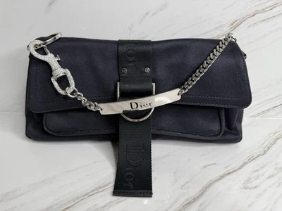 Auth DIOR Hardcore Crystal-Embellished Black Satin Bag John Galliano 2000 Y2K - Image 1 of 4