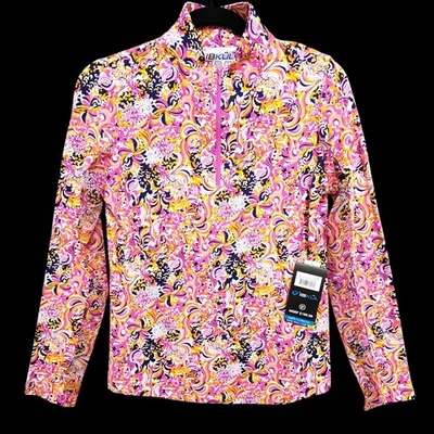 Camisa IBKUL para mujer XS Marissa rosa intenso naranja pelado golf 1/4 cremallera precio de venta sugerido por el fabricante 101 USD NUEVA Foto 1 de 4