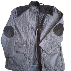 Tasso Elba Equestrian Quilted Field Jacket Mens XXL Corduroy Elbow Patch Zip Up - Picture 1 of 5