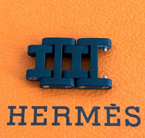 HERMÈS Cinturino Orologio Cronografo HERMES Originale 1 Link Clipper Parti Nero 16mm