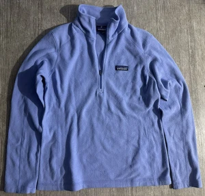 PATAGONIA BETTER SWEATER Womens sz M Blue 1/4 Zip Fleece Jacket Mock Long Sleeve - Picture 1 of 5