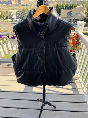 CHALECO ACOLCHADO DE INVIERNO A PRESIÓN NEGRO SIN LÍMITES PARA MUJER, TALLA XL (15-17) ¡EXCELENTE! Foto 1 de 4