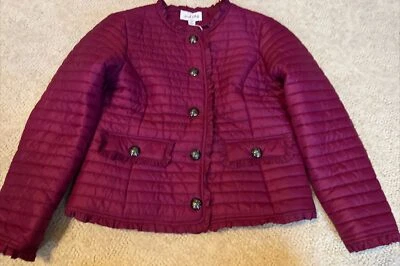 Joseph Ribkoff Quilted Jacket Womens  Purple Puffer Button Up Size Medium - Image 1 of 4