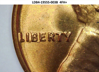 1955-S Lincoln Wheat Cent "BIE" ERROR (LDB4-1955S-003B 4FH+) BU!! - Image 1 of 4