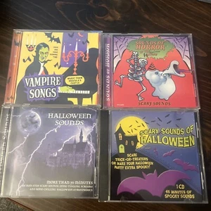 Halloween CD Lot. Vampire Songs . Sounds Of Horror . Halloween Sounds . 4 Discs - Picture 1 of 5