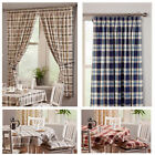 Chelsea Check Print Kitchen Curtains (Pair of) Blue, Grey, Terracotta - SALE