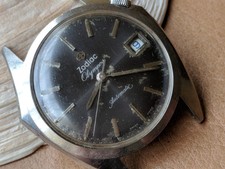 Vintage Zodiac Olympos w/Aged Blue Dial,Patina,Divers All SS Case,Runs Strong