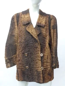 MINT BROWN HORNBACK SWAKARA LAMB FUR JACKET COAT WOMEN WOMAN SIZE 6-8 S-M - Picture 1 of 3