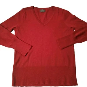 Fenn Wright Manson Sweater Womens Large Merino Wool Burnt Orange Gold Button - Picture 1 of 10