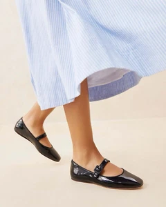 Loeffler Randall~ Ballet Flat 7.5 Ginger* Black Patent Leather Mary Jane $250 LN - Picture 1 of 22