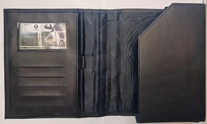 BMW OEM USED BLACK LEATHERETTE OWNERS MANUAL LOGO CASE - Picture 1 of 3