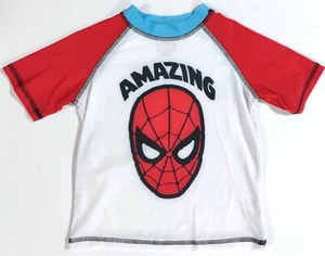 4T Toddler Boys Spiderman Rash Guard Swim Shirt Amazing Swimwear Beach Pool Lake - Picture 1 of 3