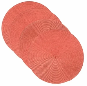 Food Network Spring & Summer Round Placemats 4-pk. in Coral 15 Inch - Picture 1 of 1