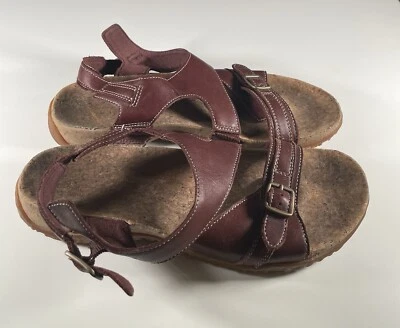 LL Bean Sandals Leather Women's 10 Brown Adjustable Strap Buckle Comfort Strappy - Image 1 of 4