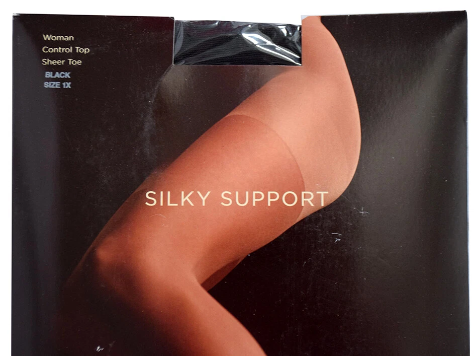 Pantimedias Talbots SILKY SUPPORT Control Top Puntera Transparente Talla A, B, C, 1X, 2X ~ NUEVAS Foto 1 de 4