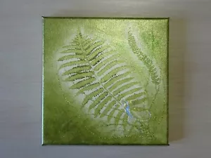 GLITZERECHSE 20cmx20cm, Kunst Farn Echse Glitter grün Bild    Christiane Schwarz - Bild 1 von 5