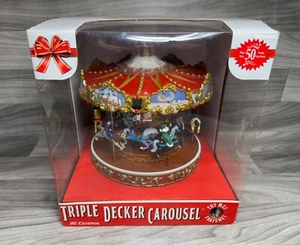 DE COLECCIÓN RARO 2014 MR. NAVIDAD TRIPLE PISO CARRUSEL MUSICAL LUCES DE ANIMACIÓN - Imagen 1 de 7