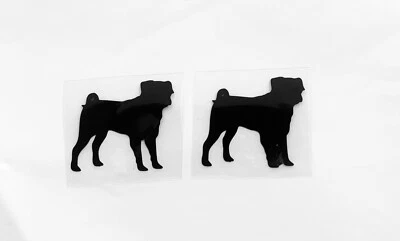 Pug Dog Stickers Iron On Decals For Clothes T-Shirt DIY 50mm x 2 - Image 1 of 2