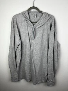 HOODED T SHIRT LONG SLEEVE AMERICAN APPAREL  UNISEX HOODED T-SHIRT Large NWOT - Picture 1 of 7