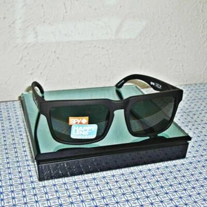 【NEW】SPY+ MEN'S POLARIZED HELM 673015973864 SOFT MATTE BLACK SQUARE SUNGLASSES - Picture 1 of 12