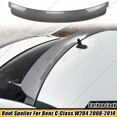 FIT 08-14 MERCEDES-BENZ C250 C300 C63 W204 CARBON LOOK WINDOW ROOF SPOILER WING - Image 1 of 4