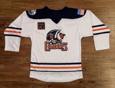 Vintage BAKERSFIELD CONDORS Oilers Youth XL Bear 25 HOCKEY JERSEY RARE Promo CCM