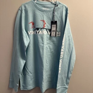 Vineyard Vines Youth Porcelain Blue Tee  Snowboard Rail  Long Sleeve   M     NwT - Picture 1 of 3