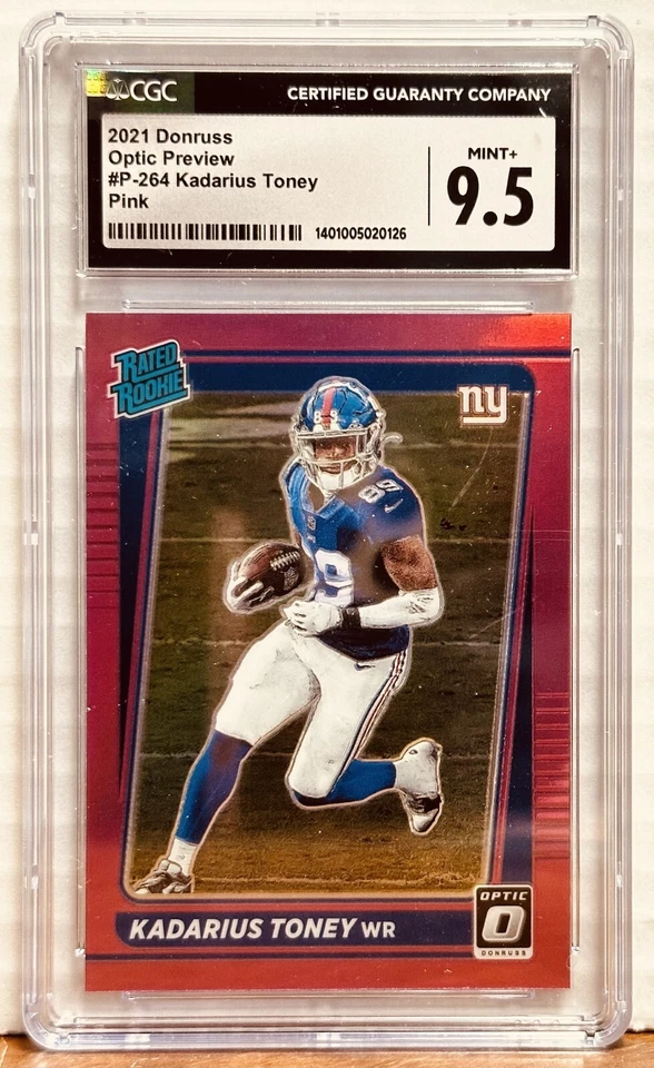 2021 Donruss Optic Preview #P-264 Kadarius Toney Pink CGC 9.5 New York Giants RC - Image 1 of 2