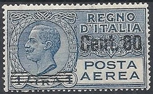 1927 REGNO POSTA AEREA SOPRASTAMPATO 80 SU 1 LIRA MNH ** - RR11483 - Picture 1 of 1