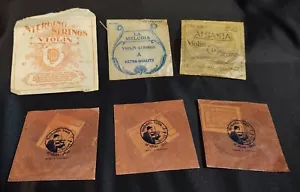 LOTTO corde per violino antiche NUOVE vintage La Bernhardt's Melodia Sterling & Albania - Foto 1 di 11