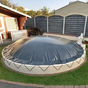 Aufblasbare Poolabdeckung Rundpool Ø 350 cm I Rund Pool 3,5 m I anthrazit - Bild 1 von 5