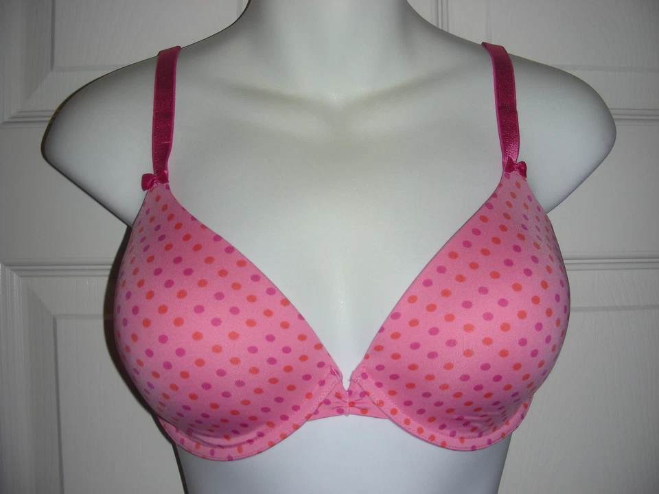 BETSY JOHNSON BRA-723355-Pink Dots-32DD-microfiber everyday demi bra 723355 - Image 1 of 1