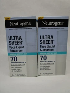 2er Pack - Neutrogena Gesicht flüssiger Sonnenschutz Mineral empfindliche Haut LSF 70 - Bild 1 von 3
