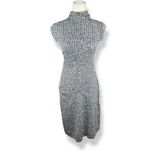 Diane Von Furstenberg Dress Womens Size 8 Silk Abstract Ruched Bodycon Stretchy - Picture 1 of 17