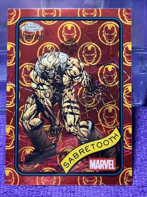 2025 Topps Chrome Marvel Iron Man Red and Gold Lazer #92 Sabretooth /100 - Image 1 of 4
