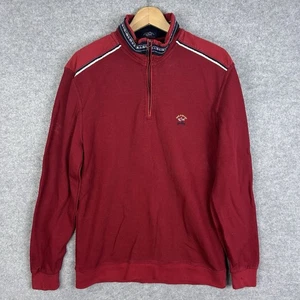 Paul & Shark 1/4 Zip Mens XXL (Approx XL) Red Cotton Long Sleeve Jumper Designer - Picture 1 of 11