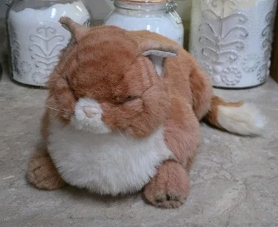 VTG. 1985 AVANTI APPLAUSE PLUSH SLEEPING ORANGE TABBY CAT, KOREA - Image 1 of 4