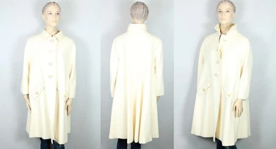 Abrigo Chaquetón Cochecito Retro Lana Marfil EE. UU. De Colección Años 60 SEYMOUR FOX S/M Foto 1 de 4