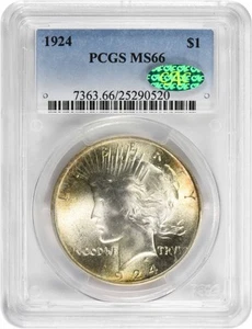 1924 Peace Silver Dollar MS66 PCGS (CAC) - Picture 1 of 4