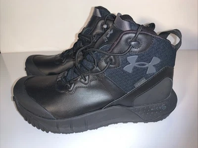 UNDER ARMOUR WOMENS BOOTS BLACK TACTICAL UA W MG VALSETZ MID LTHR WP 3024335-001 - Image 1 of 4
