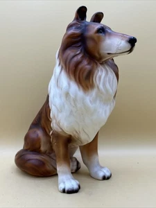 10” Vintage Porcelain Collie Figurine. Japan. Some Tiny Chips As Shown - Picture 1 of 8