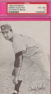 PSA 4 SANDY KOUFAX HOF 1962 EXHIBIT GRADED STAT BACK VARIATION VINTAGE MLB TPHLC - Picture 1 of 6