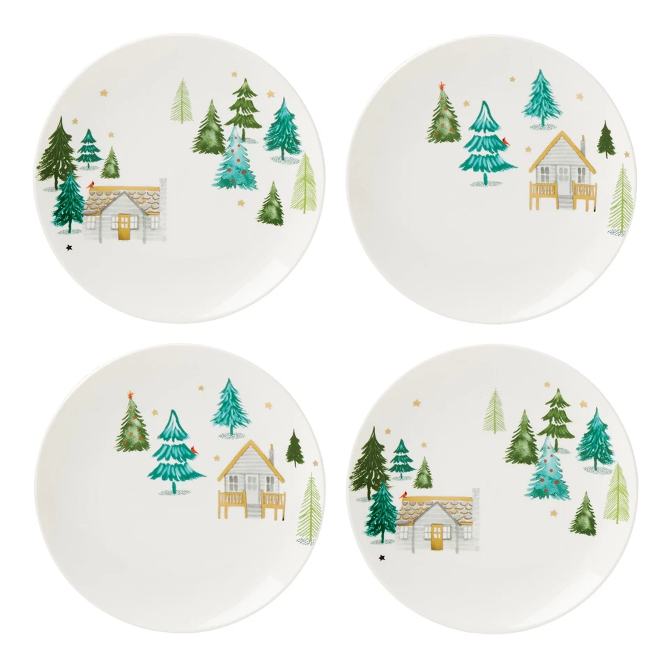 Lenox Balsam Lane 4-piece Accent Plate Set 3.90 LB Green Material Porcelain